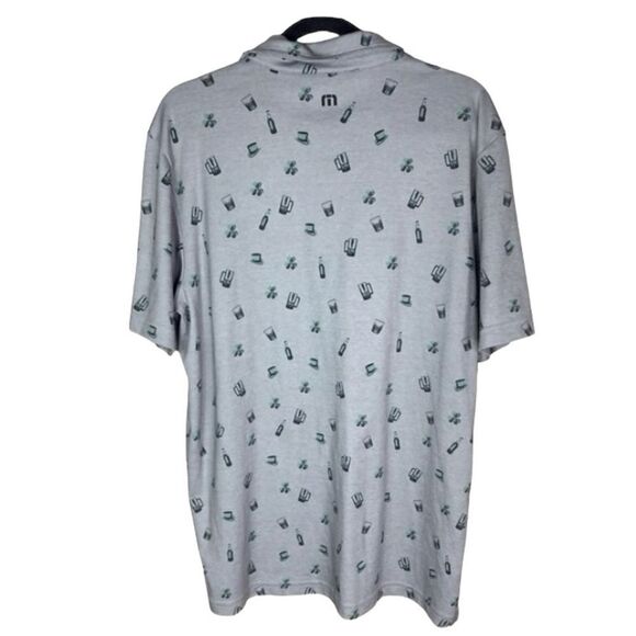 Travis Mathew Men’s Sz Lrg Gray Irish Lucky Treasure Hunt Golf Polo - Picture 4 of 5